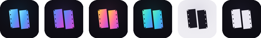 Six SliceReel app icon options