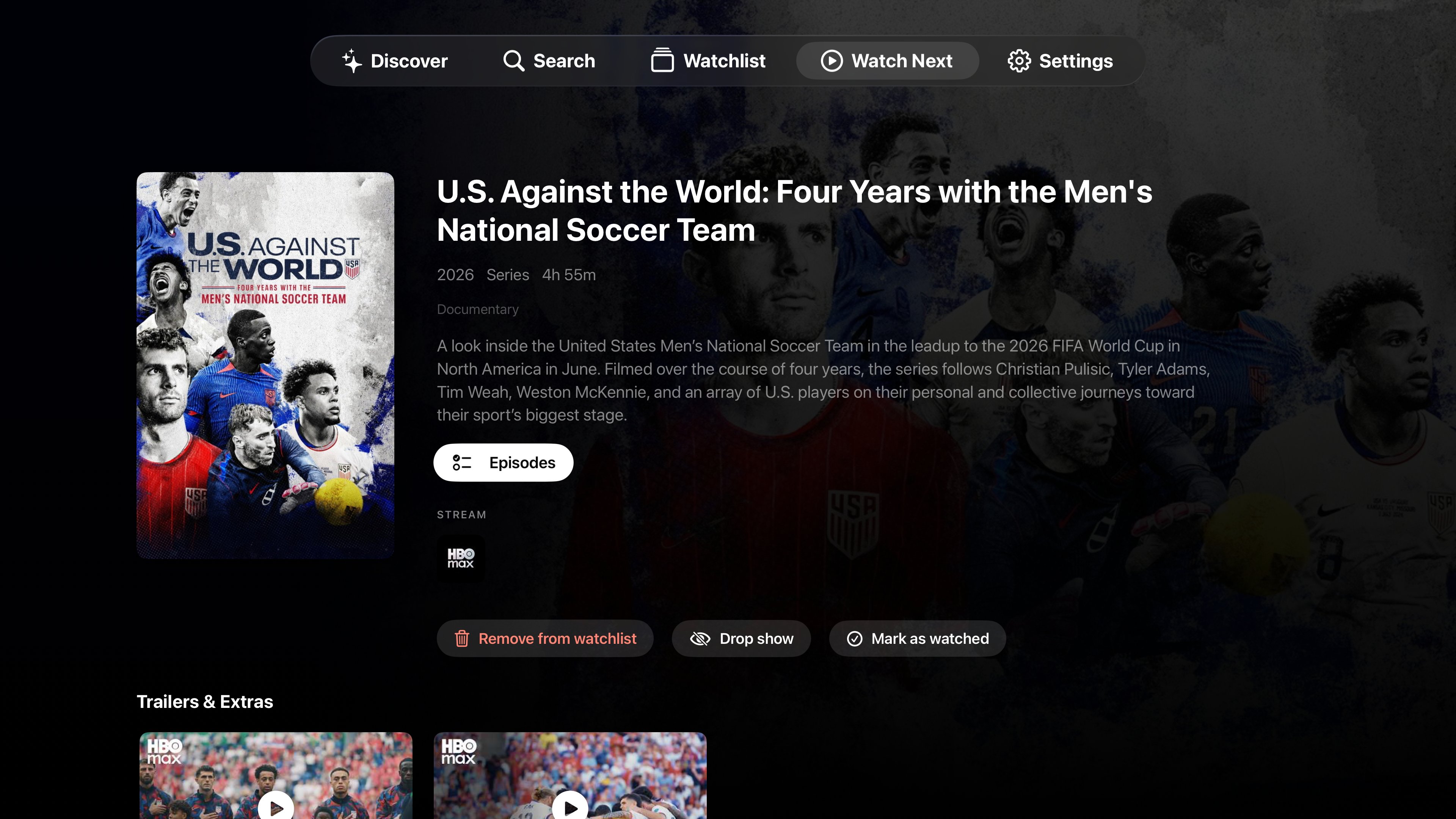 Title detail page showing streaming and rent-or-buy options